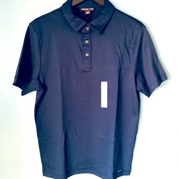 MICHAEL KORS Sleek Slim Fit Polo Shirt, Medium, Midnight Blue, New - Picture 1 of 5